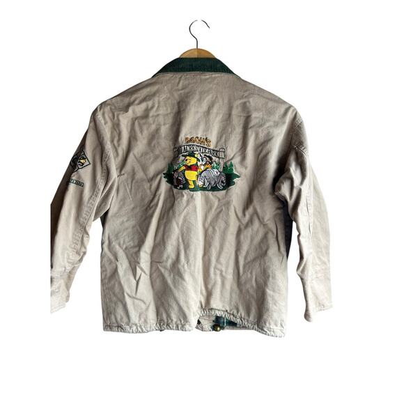 VTG 90s Mickey Inc Kids size L 8/10 Winnie Pooh Khaki Flannel Button Up Jacket - Picture 5 of 14